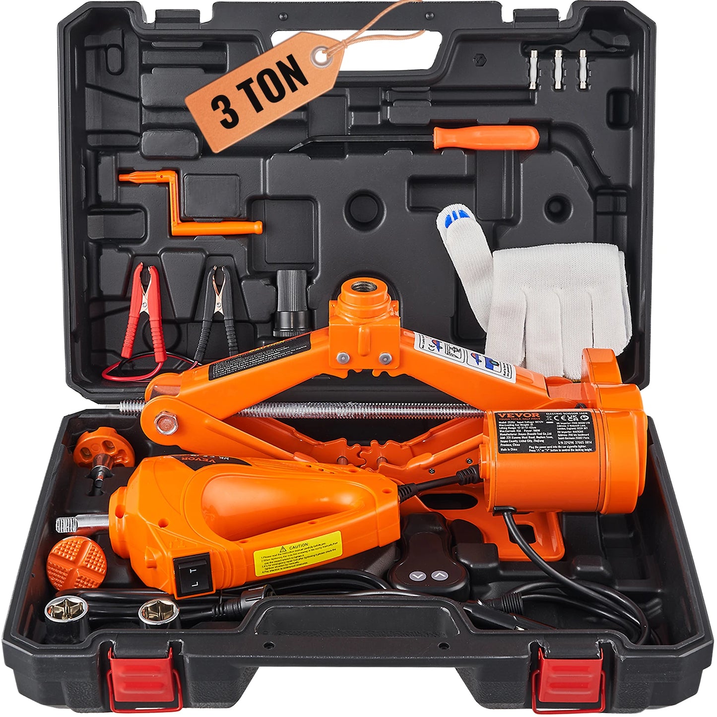 Jack per auto elettrica SucceBuy da 3 tonnellate con chiave a percussione elettrica, sollevamento portatile da 12 V per SUV e cambio pneumatici per camion