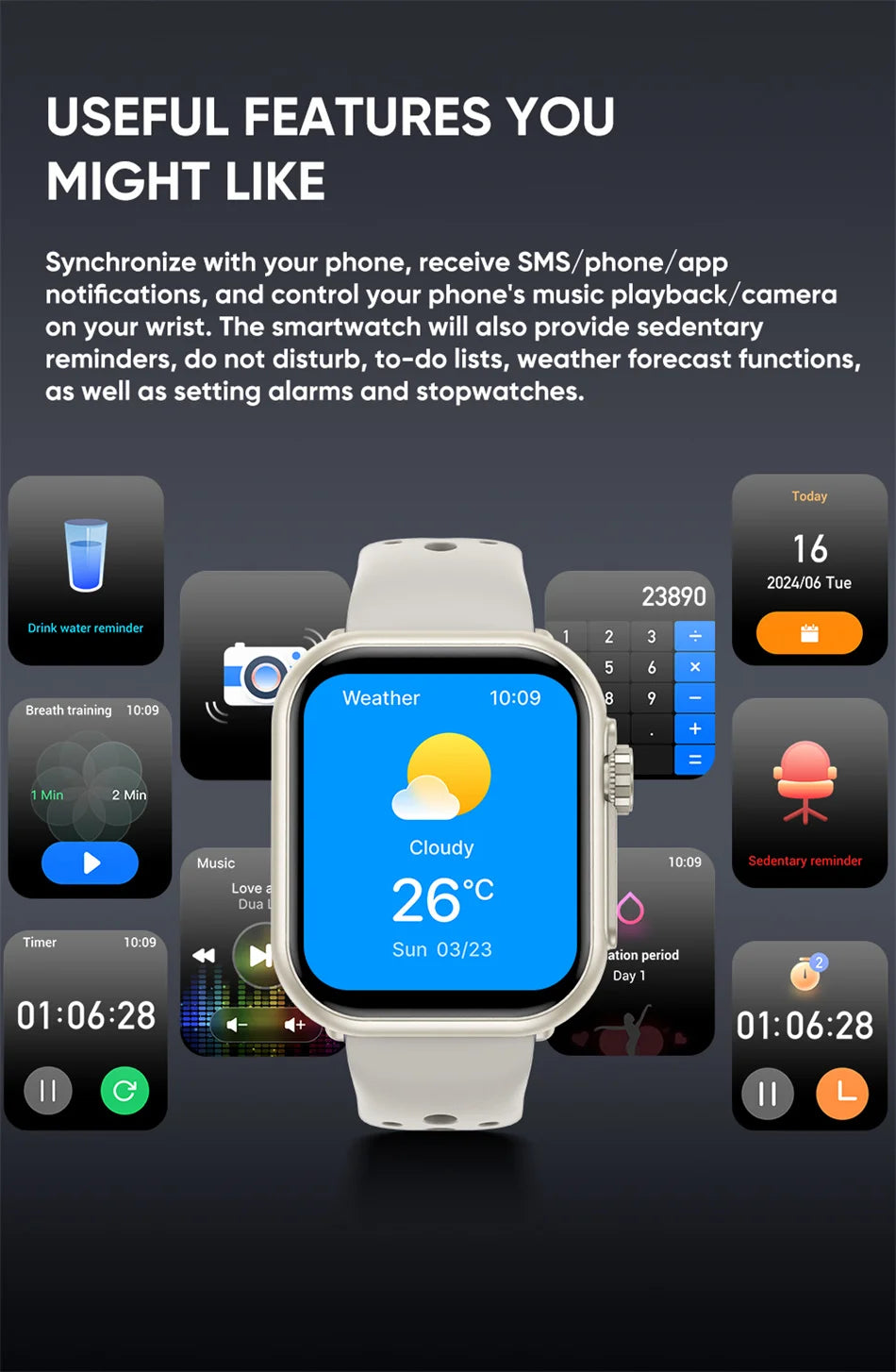 2025 Nuovo per Huawei Xiaomi Smart Watch Uomini Donne 1.85 pollici HD AMOLED Full Touch Screen IP68 Impermeabile Bluetooth Chiamata SmartWatch.