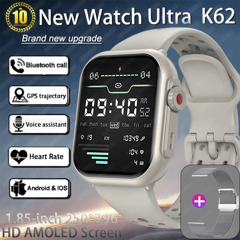 2025 Nuovo per Huawei Xiaomi Smart Watch Uomini Donne 1.85 pollici HD AMOLED Full Touch Screen IP68 Impermeabile Bluetooth Chiamata SmartWatch.