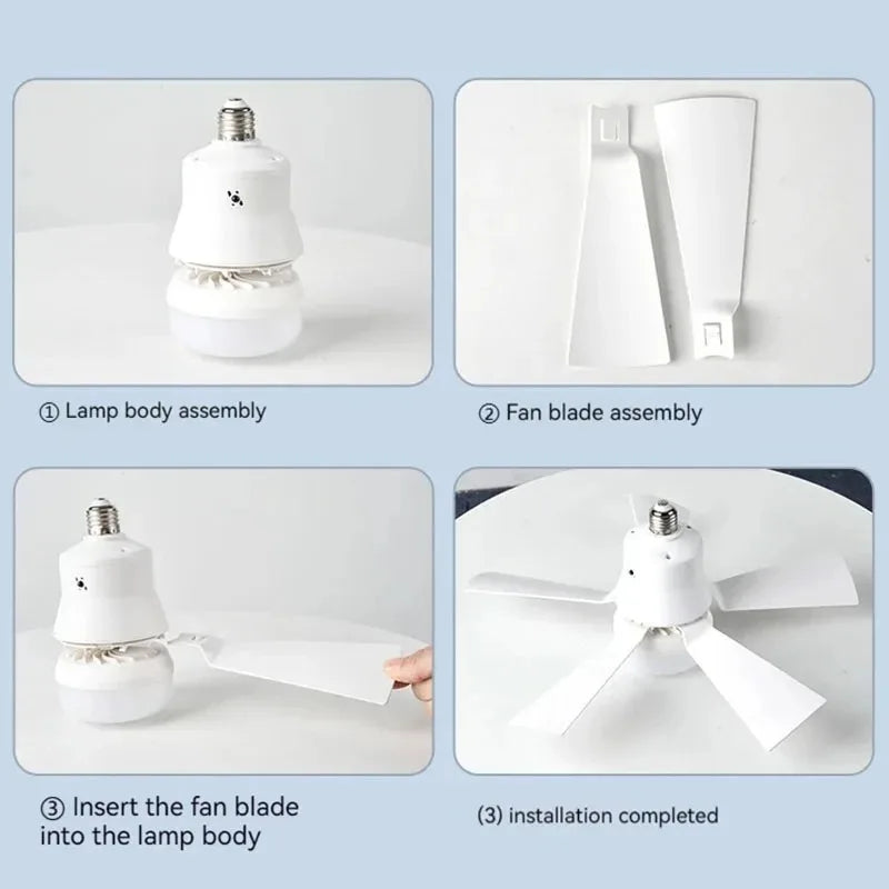 Ventilatore a soffitto LED con luce telecomando dimmerabile 30W E27 base moderna intelligente senza fili ventilatori illuminazione per camera da letto e soggiorno