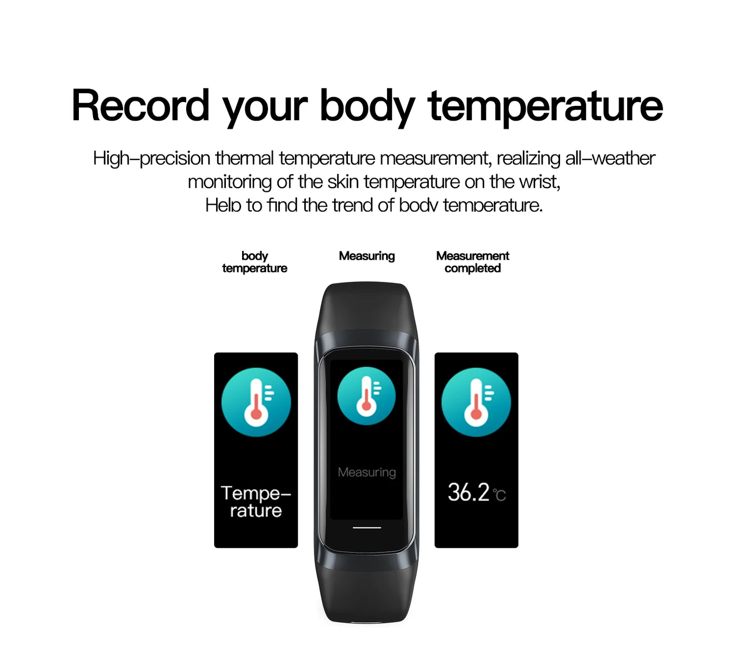 AMOLED Smartwatch Monitor della temperatura corporea Fitness Orologio sportivo 3 ATM impermeabile Uomini Smart Watch Band per le donne IOS Xiaomi 2025