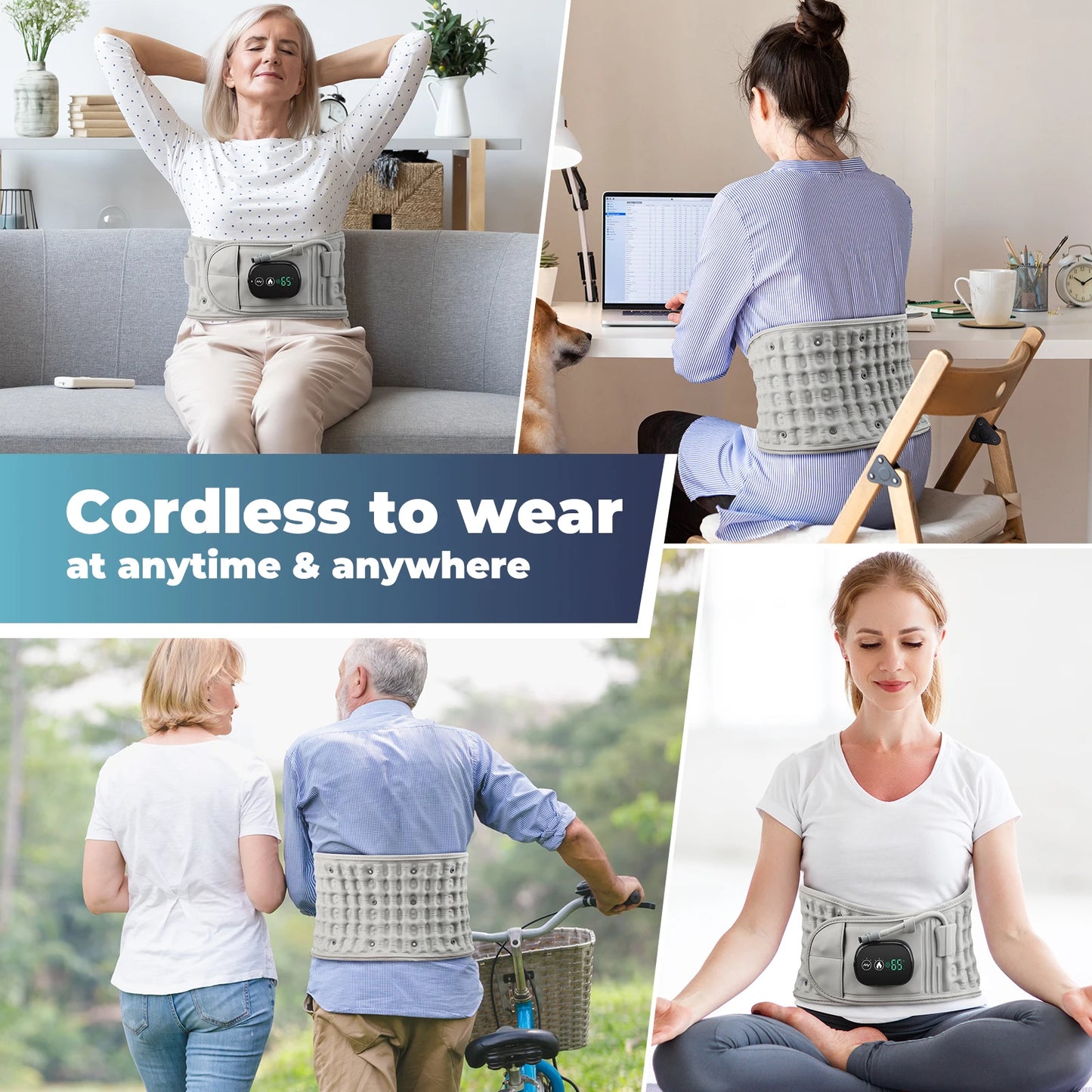 Cintura gonfiabile Protezione per decompressione lombare Back Brace riscaldato Vibrazione Massaggio Cintura Airbag Supporto Correzione della postura