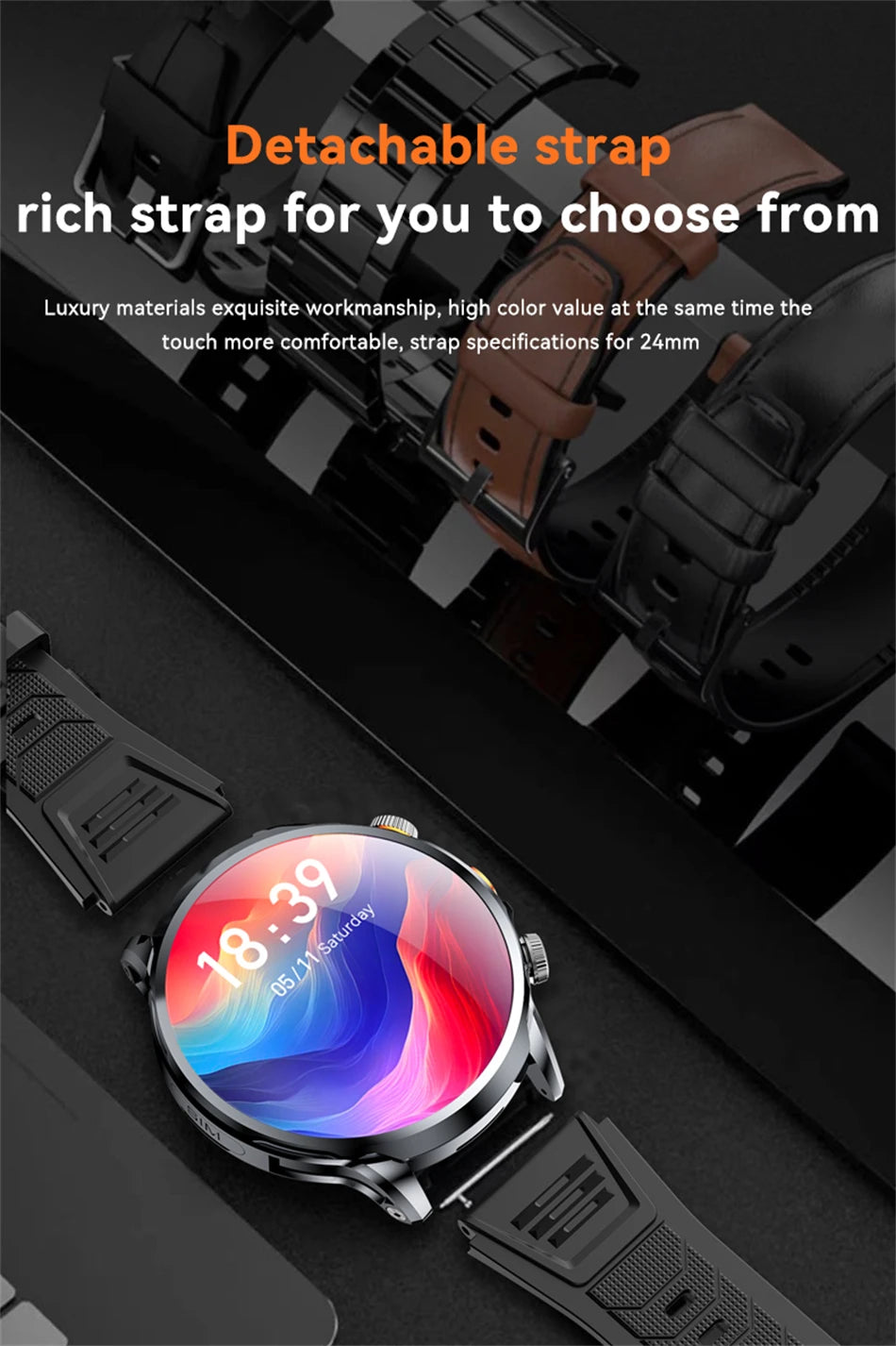 5G/4G Full Network Smart Watch 680*680 HD AMOLED 1100mah Video Call 500W Camera 8GB+128GB RAM GPS NFC WIFI Google APP Smartwatch