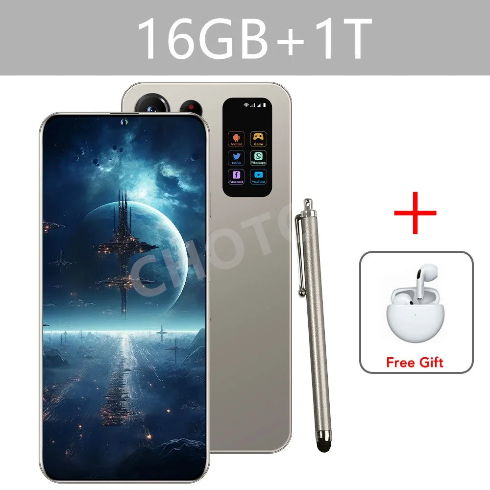 S+ 25 Versione ultra globale originale 7.3HD telefoni cellulari 4G 5G dual sim card cellulare android 14 smartphone 7800mAh cellulare