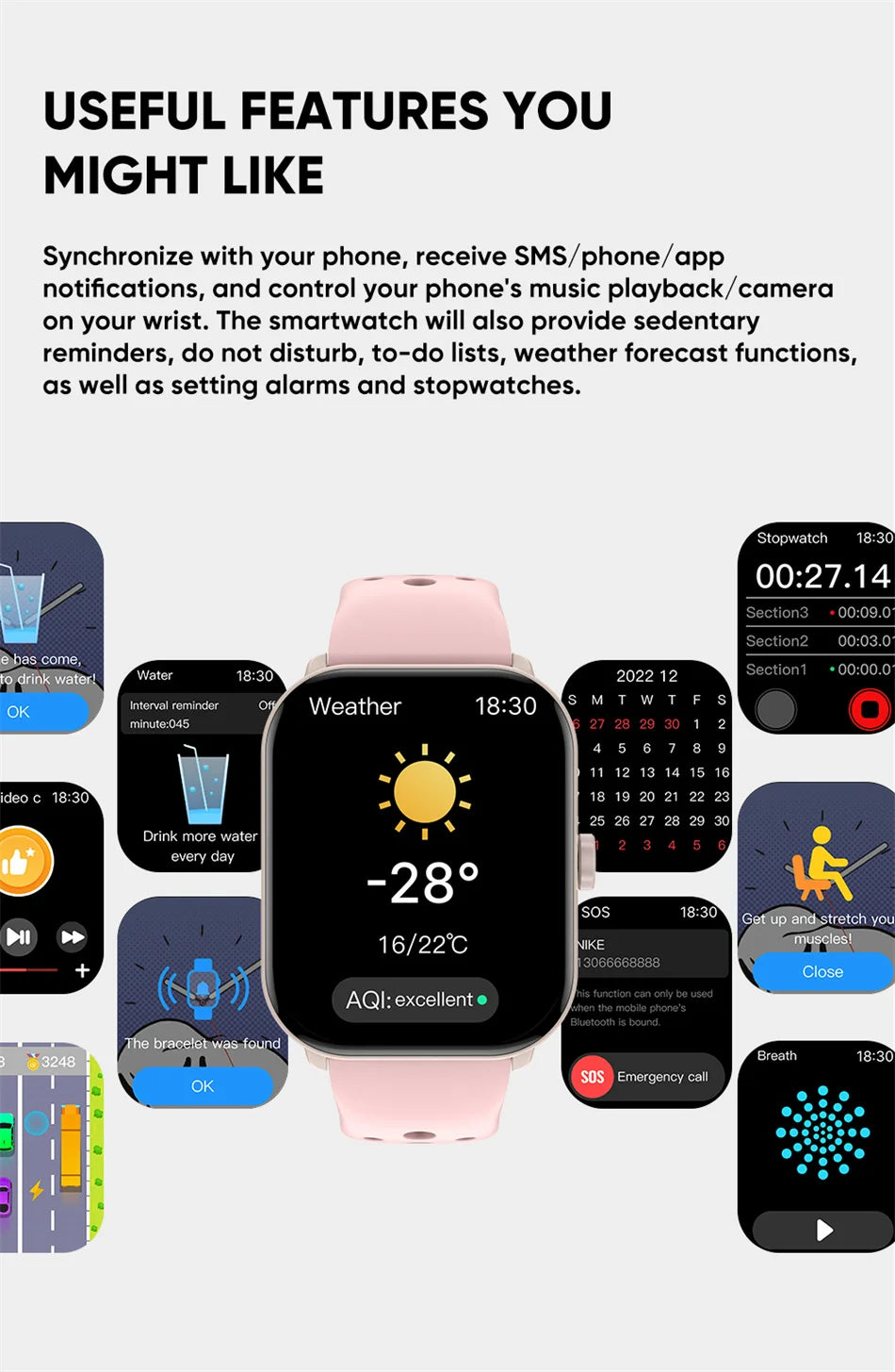 New Series 5 Watch5 Uomini Smart Watch Pressione sanguigna Ossigeno del sangue Frequenza cardiaca AI Voce Bluetooth Chiamata Donne SmartWatch per Xiaomi
