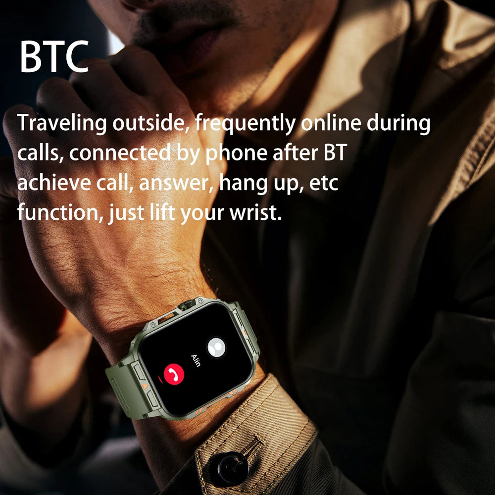 2024 Nuovo uomo militare all'aperto 1.95 Smart Watch uomini bluetooth chiamata smartwatch uomini per android ios ip68 impermeabile ftiness orologi