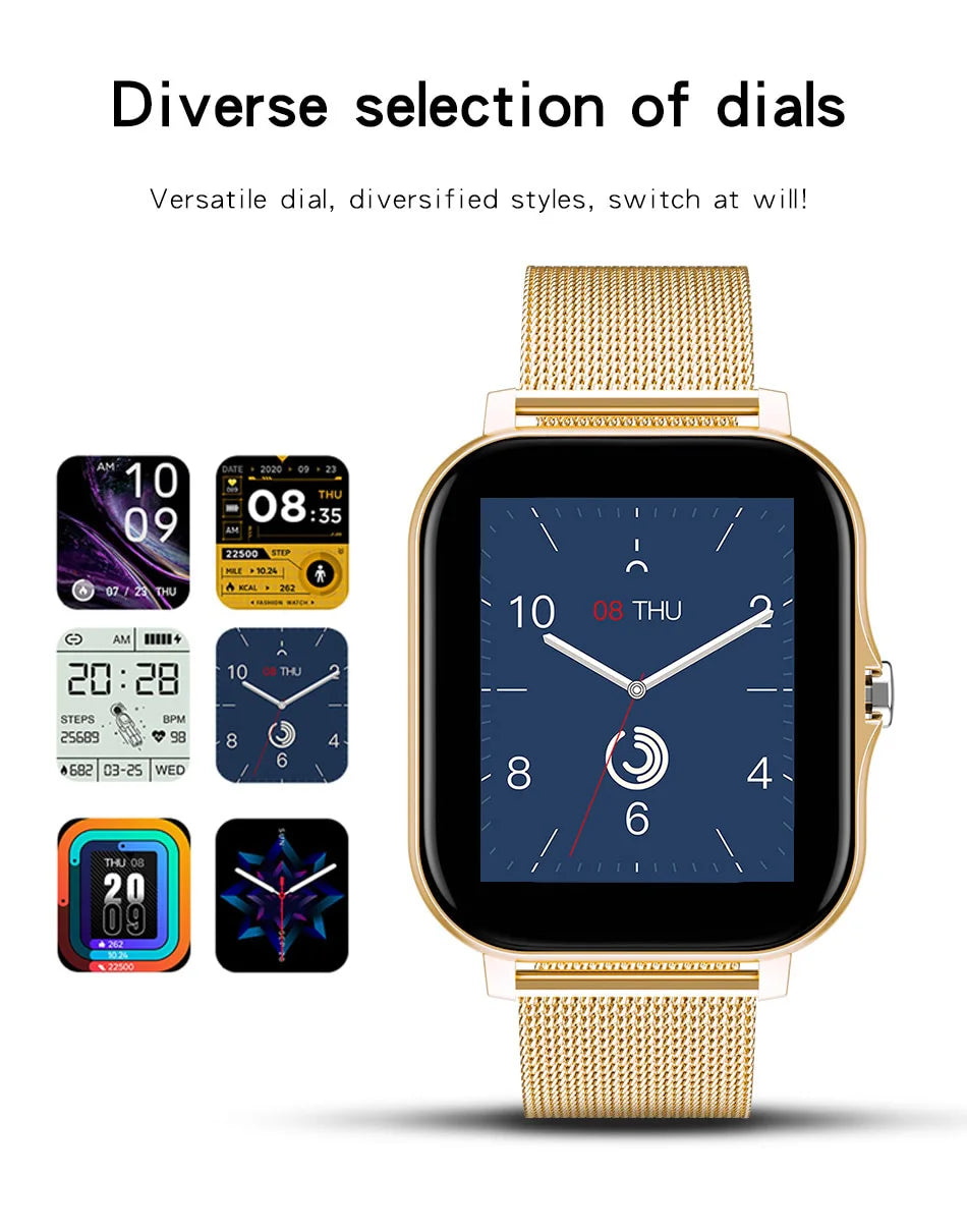 2024 Smart Watch Android Phone 1.44'' Pollici Schermo a colori Bluetooth Chiamata Ossigeno del sangue/ monitoraggio della pressione Smart Watch Donne Uomini