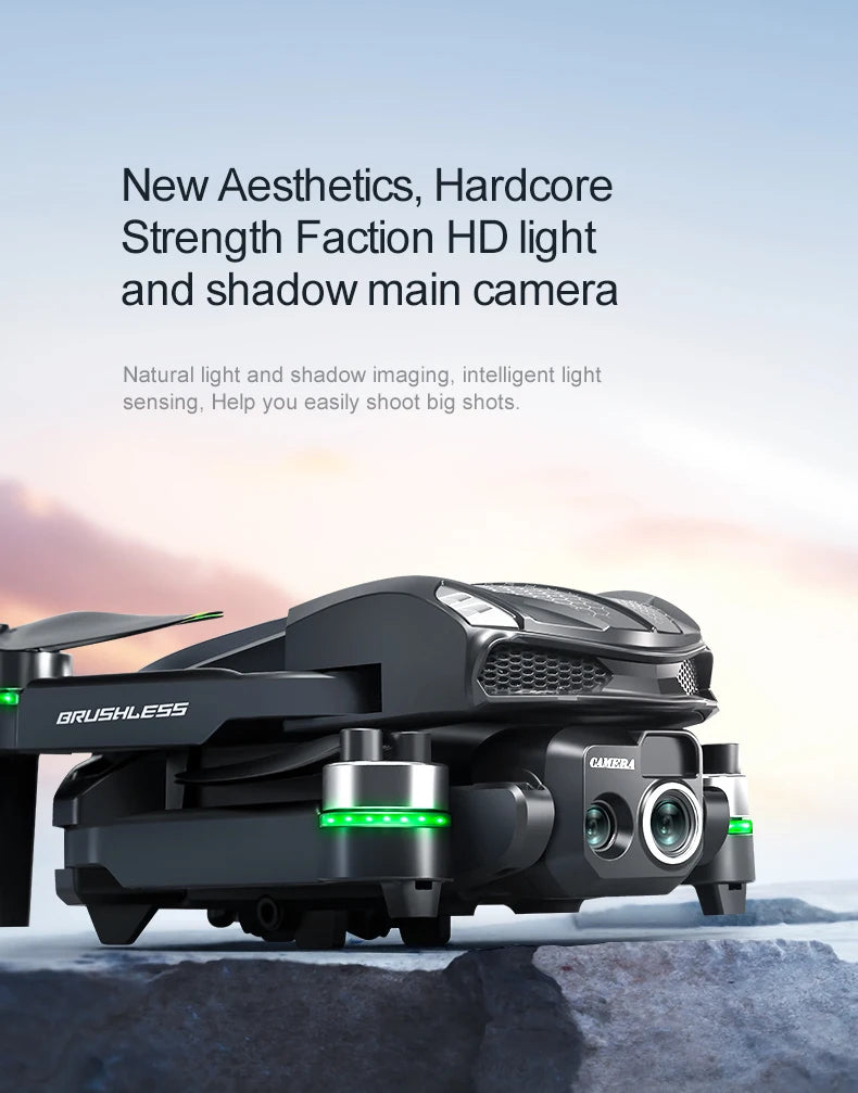 Drone S168 controllato da schermo, flusso luminoso brushless EEC 8K ad alta definizione, evitamento ostacoli su quattro lati, elicottero leggero FPV