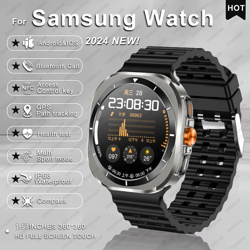 Novità 2025 per Samsung Galaxy Watch 7 Ultra GPS NFC Smart Watch da uomo 1,43" AMOLED con display sempre IP68 BT Call Sports Smartwatch