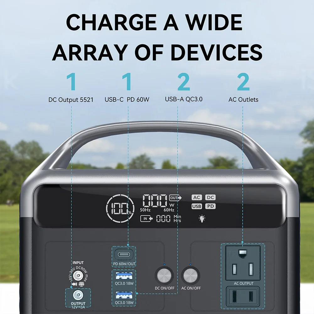 DaranEner NEOZ Portable Power Station 300W 179.2Wh LiFePO4 Battery LED Fashlight, 1.5hrs Fast Charging MPPT Controller, BMS, UPS
