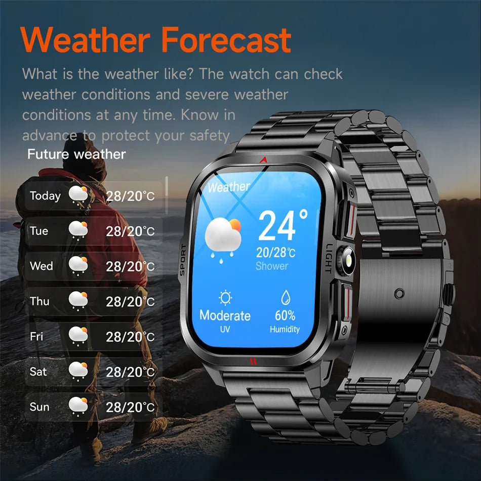 Nuovo per Xiaomi Military Smart Watch Men 3ATM impermeabile all'aperto Sport Fitness Tracker Monitor di salute Bluetooth Chiamata Smart Watch