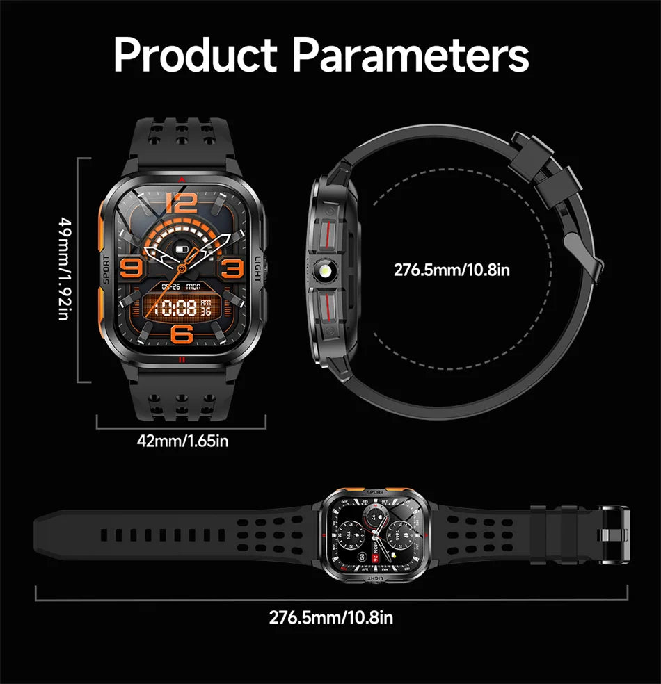 Nuovo per Xiaomi Military Smart Watch Men 3ATM impermeabile all'aperto Sport Fitness Tracker Monitor di salute Bluetooth Chiamata Smart Watch