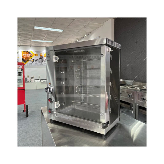 Commercial Stainless Steel Rotary Gas Oven Durable Chicken Rotisserie Grill Machine for Hotel Catering Equipment