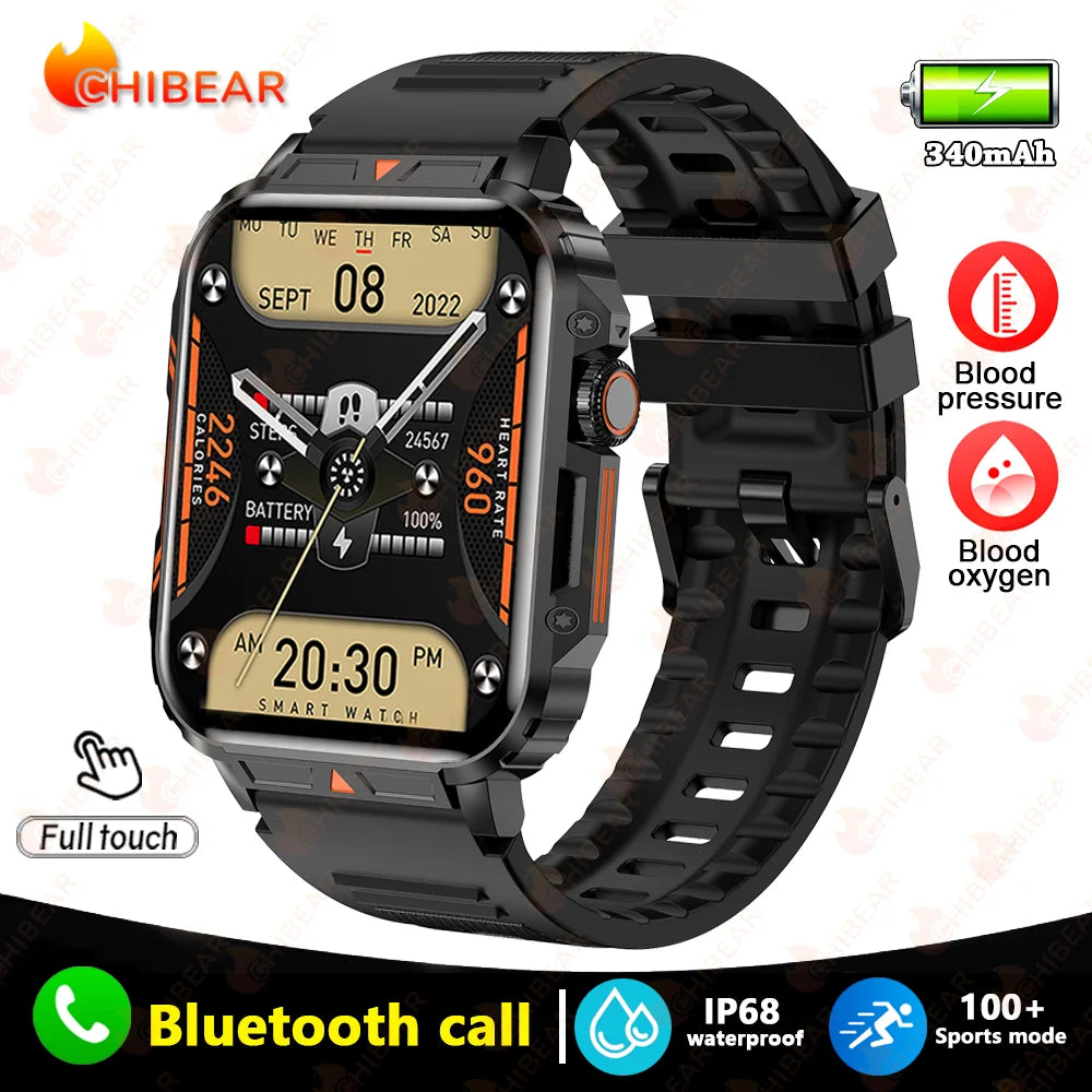 2024 Nuovo uomo militare all'aperto 1.95 Smart Watch uomini bluetooth chiamata smartwatch uomini per android ios ip68 impermeabile ftiness orologi