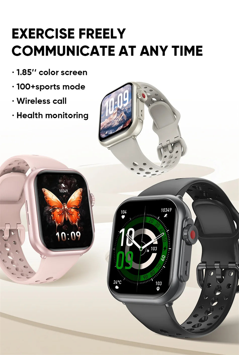 2025 Nuovo per Huawei Xiaomi Smart Watch Uomini Donne 1.85 pollici HD AMOLED Full Touch Screen IP68 Impermeabile Bluetooth Chiamata SmartWatch.