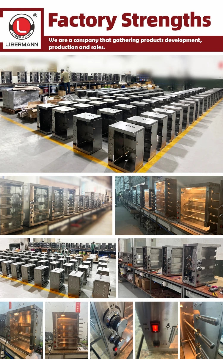 High Capacity Hot Selling Automatic Rotisseries Electric Gas Chicken Grill Rotisserie Roasting Machine Chicken Rotisserie Oven