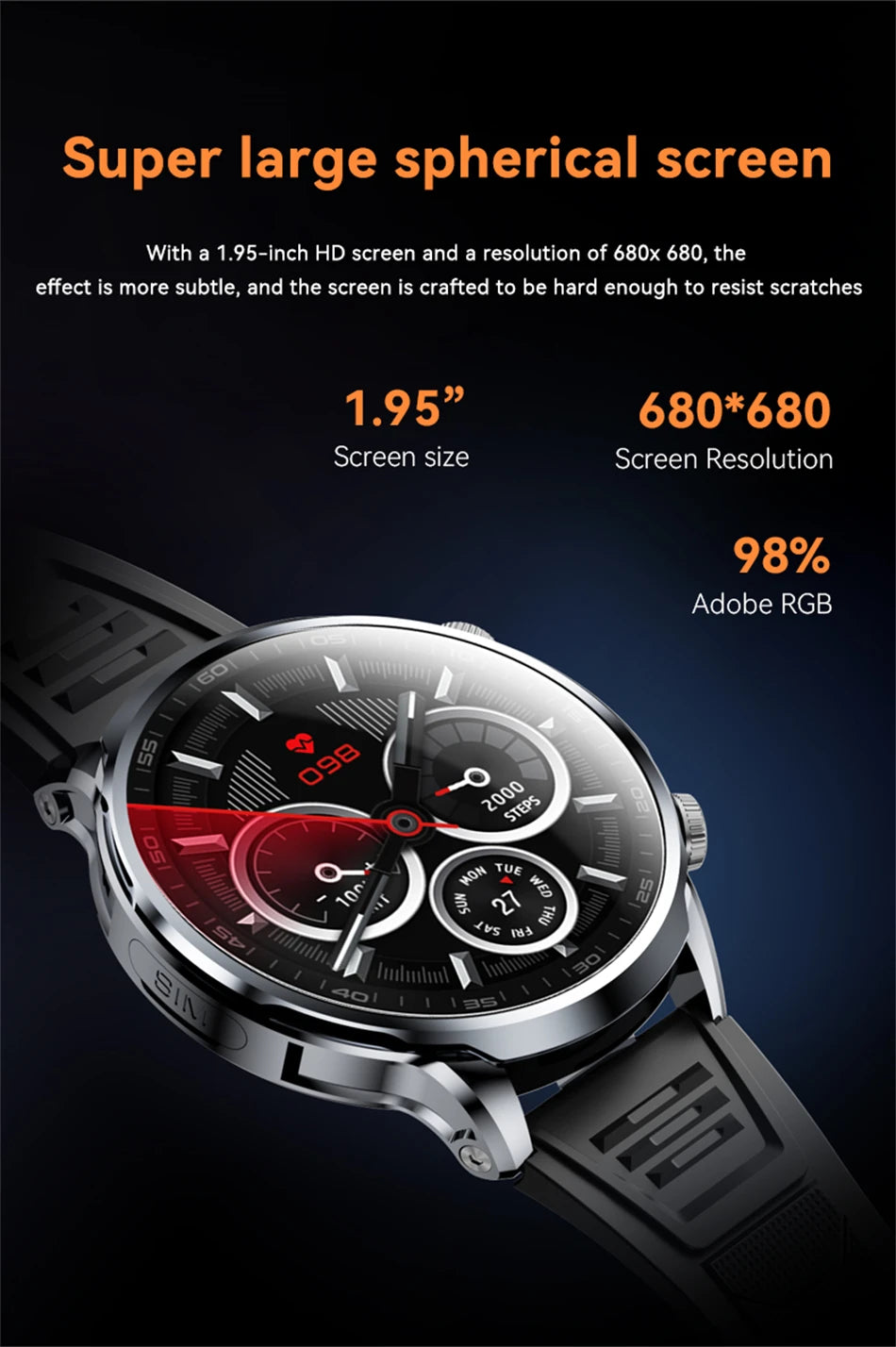 5G/4G Full Network Smart Watch 680*680 HD AMOLED 1100mah Video Call 500W Camera 8GB+128GB RAM GPS NFC WIFI Google APP Smartwatch