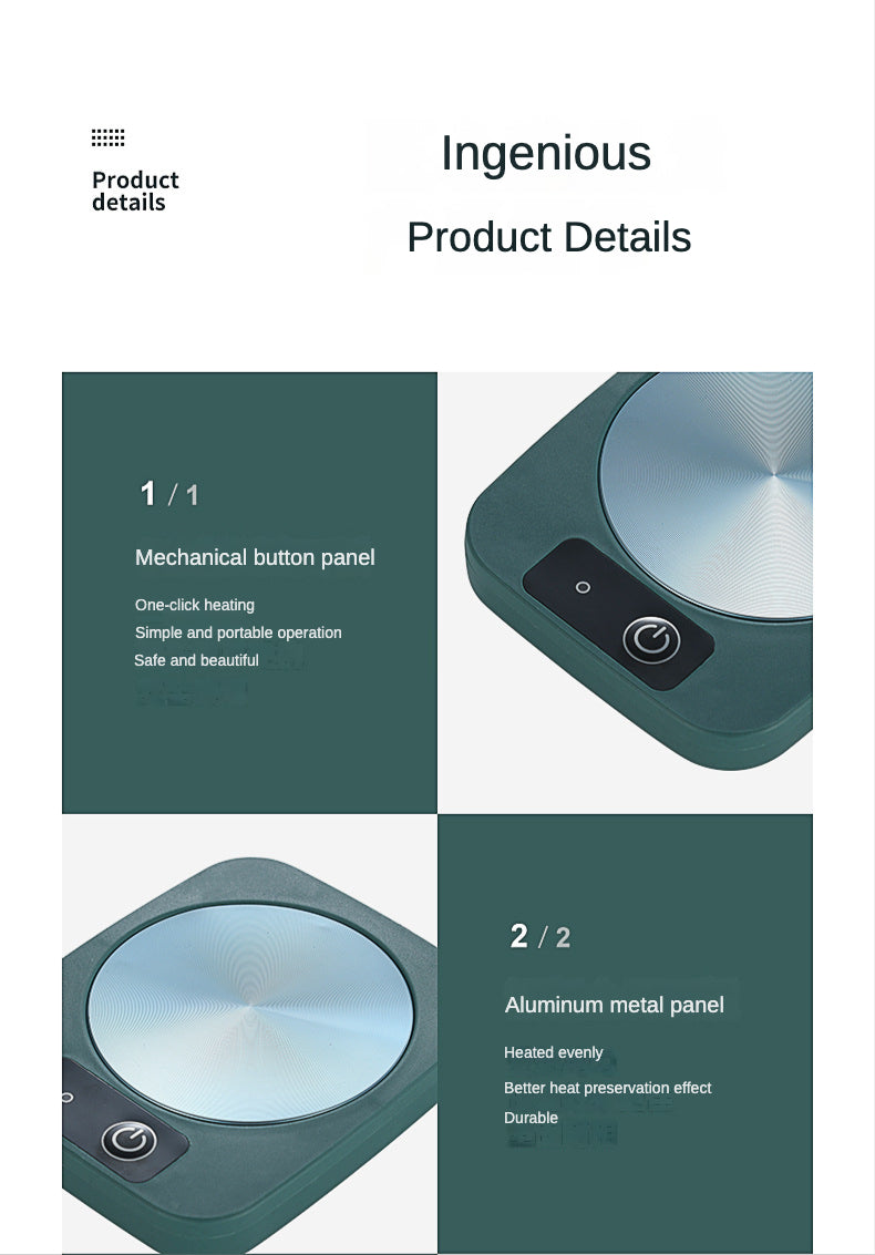 Scalda tazza elettrica Latte Tè Acqua Riscaldamento Pad Caldaia Riscaldatore Stuoia di riscaldamento costante termostatico sottobicchiere a bassa potenza Home Office regalo