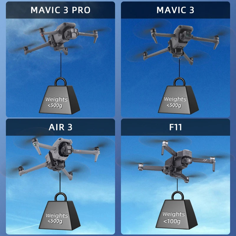 Airdrop System per DJI Avata 2/Mini 4 Pro/Air 3/Mini 3 Pro/Mavic 3 Pro/Mavic Pro Drone Lanciatore Pesca Salvataggio Invia regalo