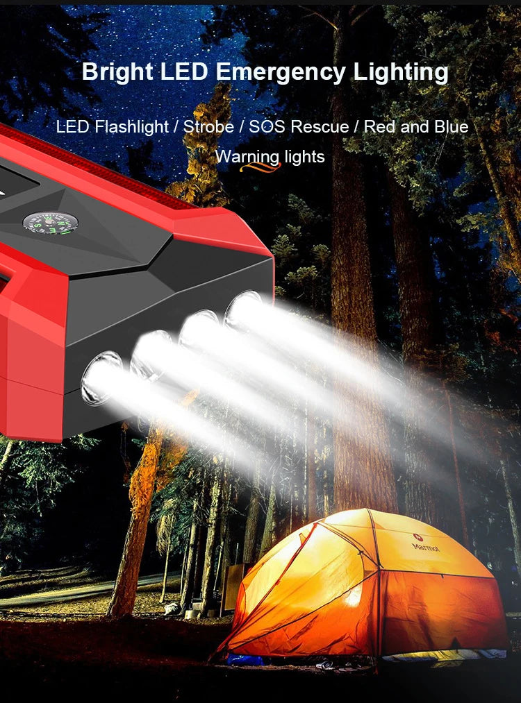 Car Battery Starter 30000mAh Caricatore portatile Auto Jump Starter 12V Benzina Diesel Car Emergency Booster Start Alimentazione