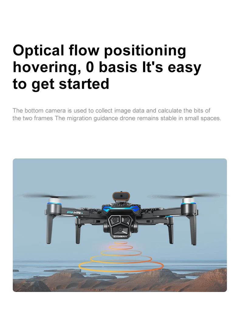 D13 RC Drone Professional 4K Camera con 5G WiFi FPV UAV Schermo Telecomando Brushless Obstacle Avoidance Quadcopter Giocattoli