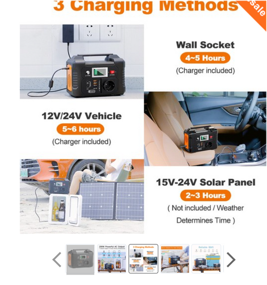 FlashFish E200 Stazione di alimentazione portatile da 200 W, batteria al litio da 151 Wh, 1 uscita a onda sinusoidale pura AC220 V per camper, furgone e campeggio