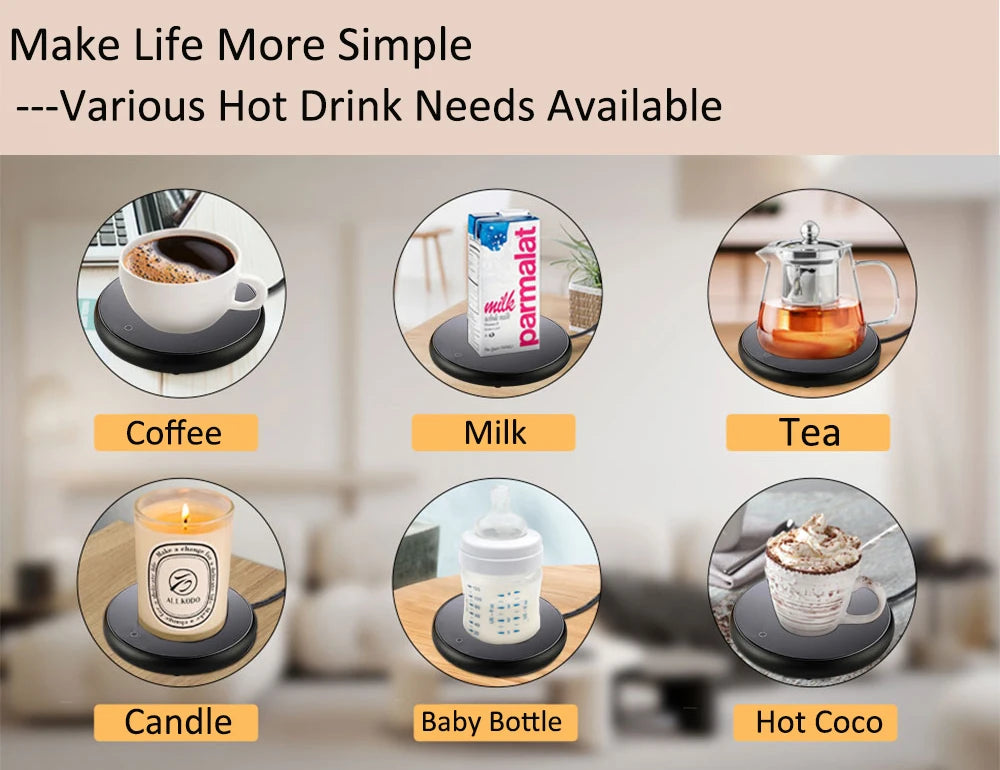 Riscaldatore di tazza USB caffè tazza scaldino elettrico latte tazza di tè riscaldamento sottobicchiere tazza scaldino per l'ufficio a casa USB scrivania tazza scaldino