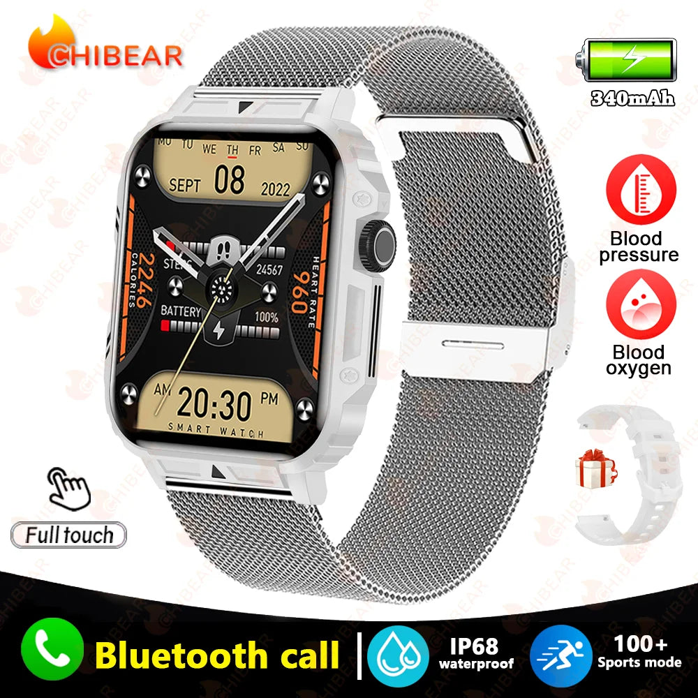 2024 Nuovo uomo militare all'aperto 1.95 Smart Watch uomini bluetooth chiamata smartwatch uomini per android ios ip68 impermeabile ftiness orologi
