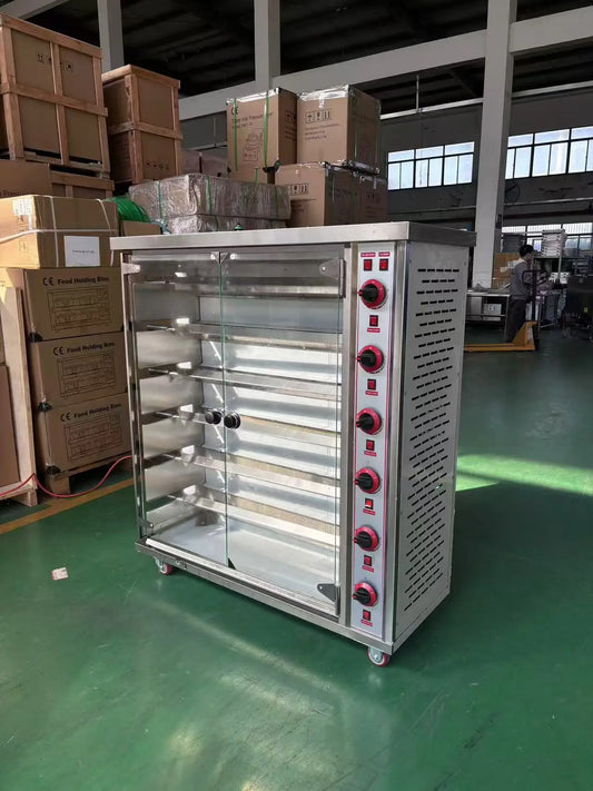 Commercial Chicken Rotisserie Oven - Stainless Steel Gas/Electric Roaster for Restaurants, 15 Chickens Capacity (Hot Sale)
