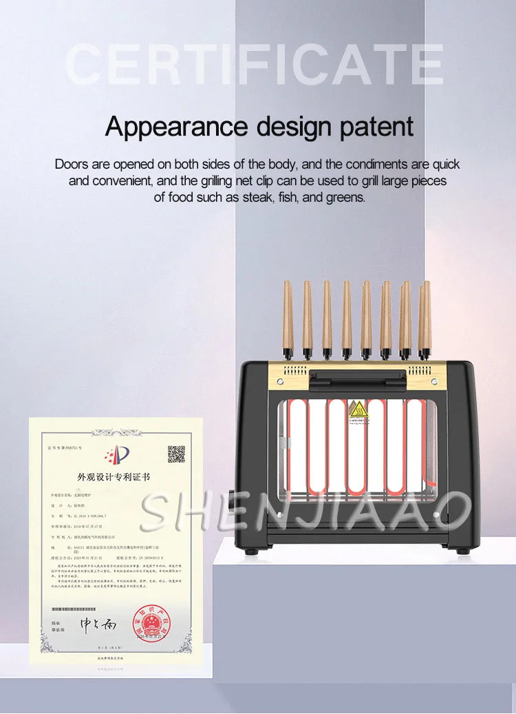 Barbecue Grill domestico automatico rotante spiedini macchina senza fumo Rotary grill elettrico 220V/ 1200W barbecue grill