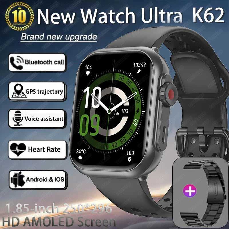 2025 Nuovo per Huawei Xiaomi Smart Watch Uomini Donne 1.85 pollici HD AMOLED Full Touch Screen IP68 Impermeabile Bluetooth Chiamata SmartWatch.