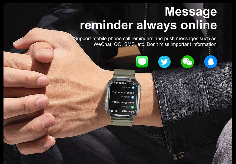 2025 Nuovo per Xiaomi Military Smart Watch Uomini impermeabili all'aperto Sport Fitness Tracker Monitor di salute 2.10" BT Call Smartwatch