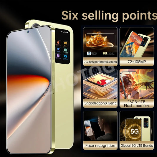 S+ 25 Versione ultra globale originale 7.3HD telefoni cellulari 4G 5G dual sim card cellulare android 14 smartphone 7800mAh cellulare