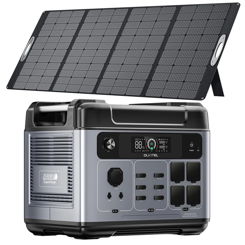 OUKITEL Batile 2048Wh a 16384Wh LP2000 Pro Centrale elettrica portiFePO4 batteria 3600W AC uscita 2000W controllo app