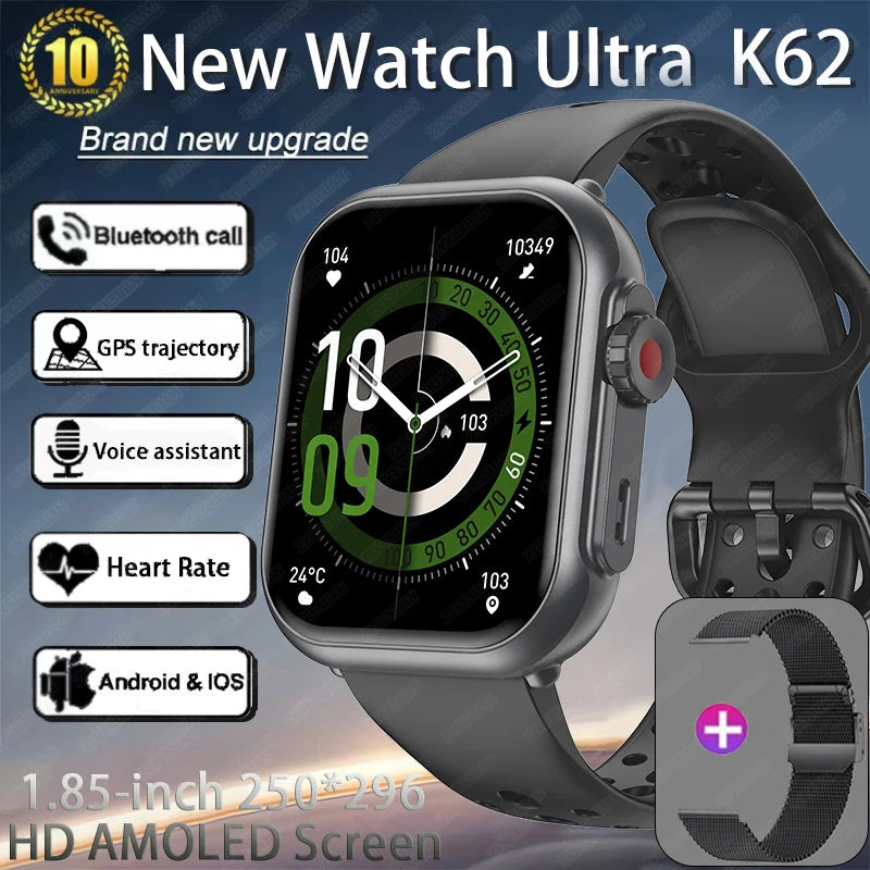 2025 Nuovo per Huawei Xiaomi Smart Watch Uomini Donne 1.85 pollici HD AMOLED Full Touch Screen IP68 Impermeabile Bluetooth Chiamata SmartWatch.