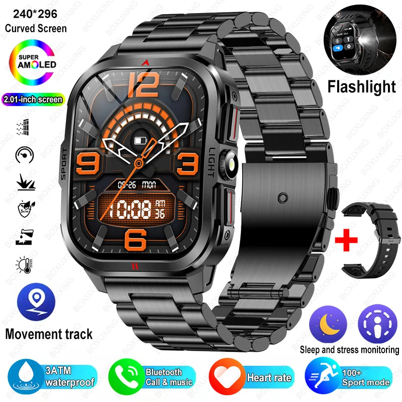 Nuovo per Xiaomi Military Smart Watch Men 3ATM impermeabile all'aperto Sport Fitness Tracker Monitor di salute Bluetooth Chiamata Smart Watch