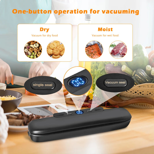 saengQ Vacuum Sealer Packaging Machine Food Vacuum Sealer con sacchetti vuoti gratuiti 10pcs Sigillatura alimentare a vuoto per uso domestico
