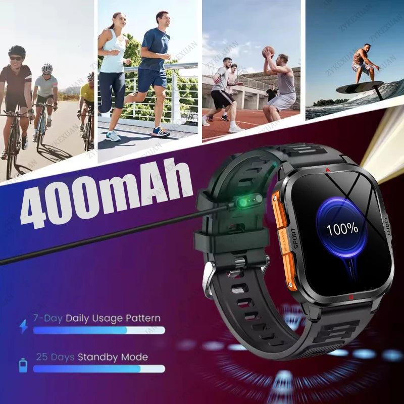 Nuovo per Xiaomi Military Smart Watch Men 3ATM impermeabile all'aperto Sport Fitness Tracker Monitor di salute Bluetooth Chiamata Smart Watch