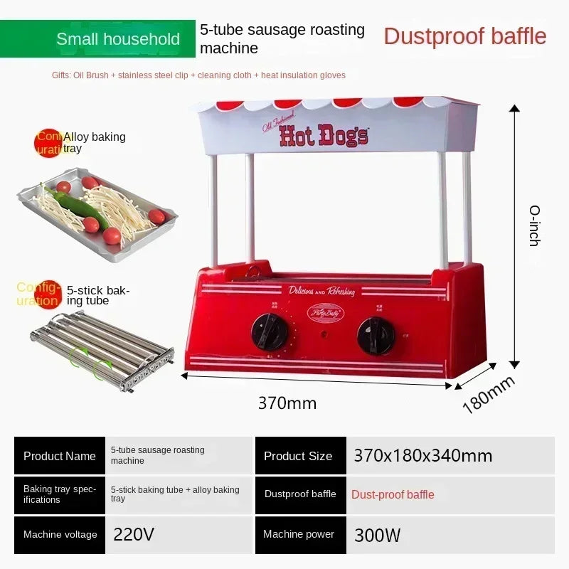 new Multifunction Roast Sausage Machine Small Grilled Sausage Machine Hot Dog Machine Hot Dog Cart Steamed Vermicelli Roll