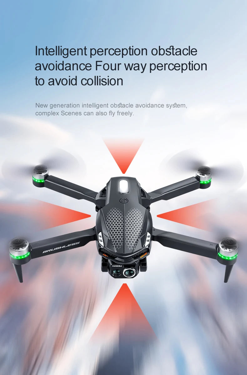 Drone S168 controllato da schermo, flusso luminoso brushless EEC 8K ad alta definizione, evitamento ostacoli su quattro lati, elicottero leggero FPV