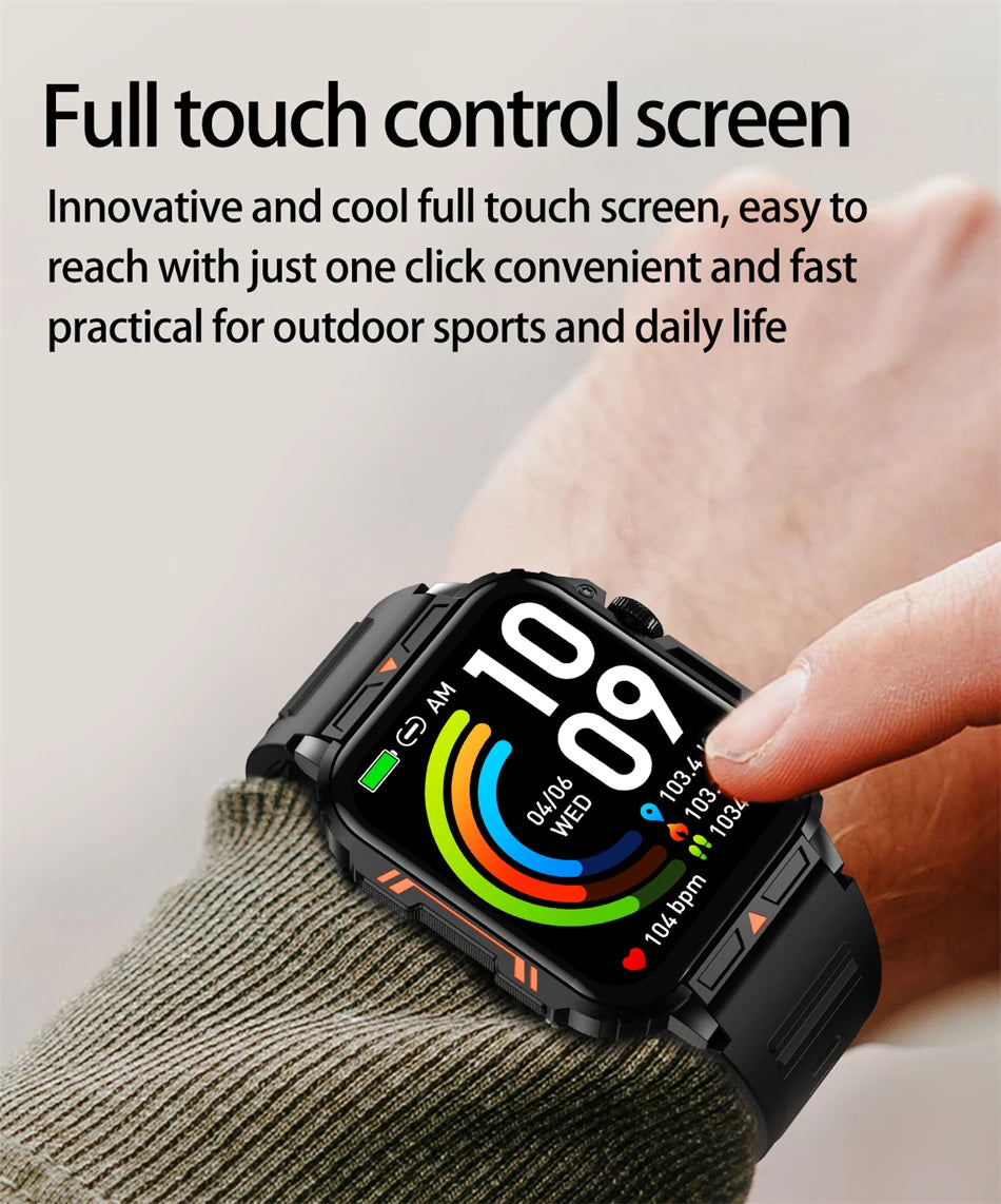 2024 Nuovo uomo militare all'aperto 1.95 Smart Watch uomini bluetooth chiamata smartwatch uomini per android ios ip68 impermeabile ftiness orologi