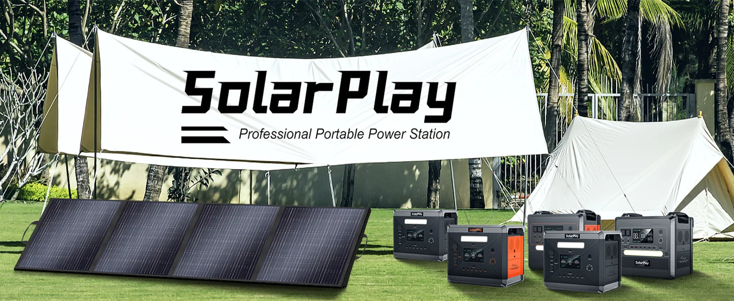 SOLARPLAY Portable Power Station 2500W/2300Wh Solar Generator with 4 AC Outlets (4800W Peak) Large Capacity Emergency Power