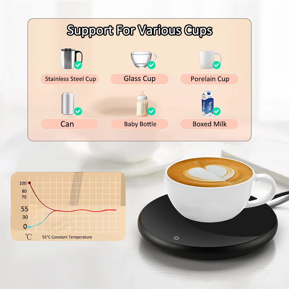 Riscaldatore di tazza USB caffè tazza scaldino elettrico latte tazza di tè riscaldamento sottobicchiere tazza scaldino per l'ufficio a casa USB scrivania tazza scaldino