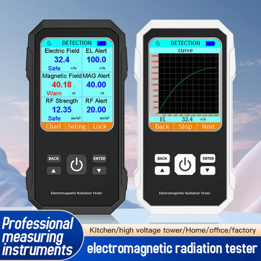 Campo elettrico Campo magnetico Tester di radiazione RF Misuratore digitale EMF Schermo a colori retroilluminato per ispezioni EMF casa e ufficio