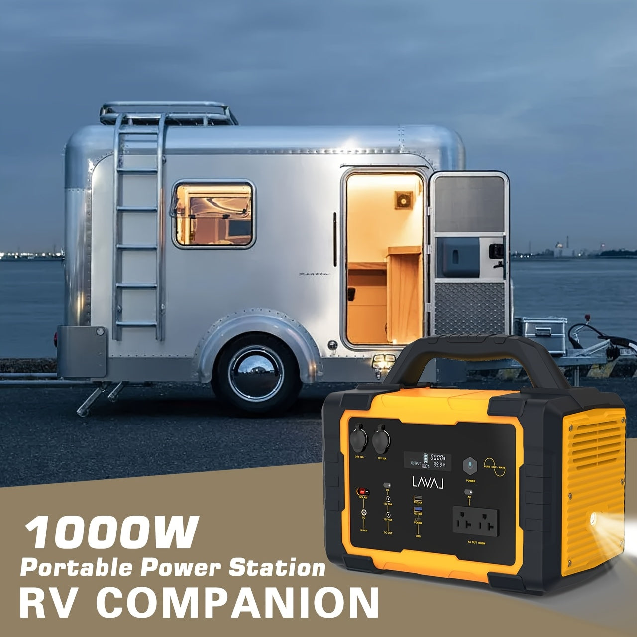 Centrale elettrica portatile con pannello solare, generatore solare da 293 Wh-1075 Wh con uscita USB-C PD da 60 W, uscita CA a onda sinusoidale pura da 110 V, torcia elettrica, batteria LiFePO4
