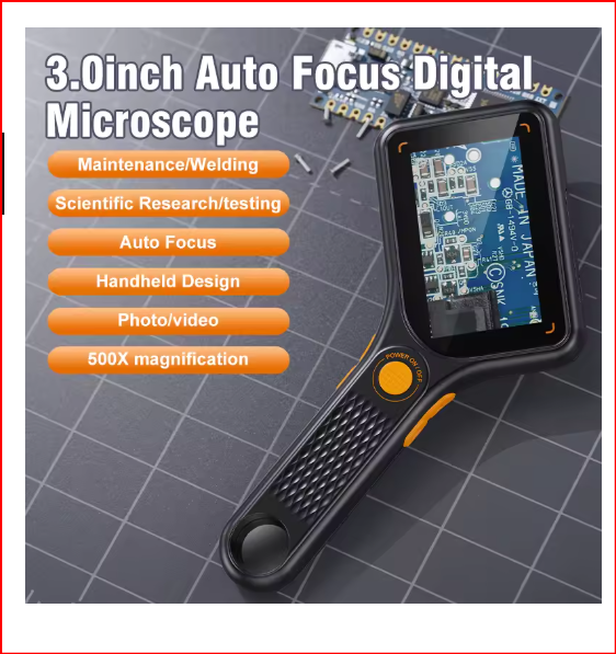 500X HD Magnifier Magnifier 2 pollici IPS schermo portatile microscopio fotocamera con 8 LED luce