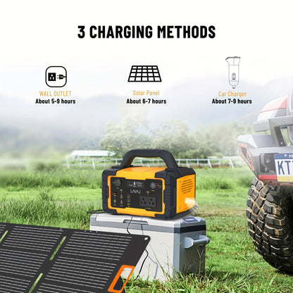 Centrale elettrica portatile con pannello solare, generatore solare da 293 Wh-1075 Wh con uscita USB-C PD da 60 W, uscita CA a onda sinusoidale pura da 110 V, torcia elettrica, batteria LiFePO4