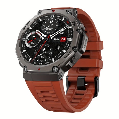 Ciberer Smart Watch Answer/Make Calls, GPS integrato, 3.63cm AMOLED Display, 5 ATM, Bussola, Altitudine, Pressione, 200+ Cloud Dials, Wireless, Ricarica USB, Lega e Silicone, Batteria al litio 500mAh, Altitude Tracker, Com