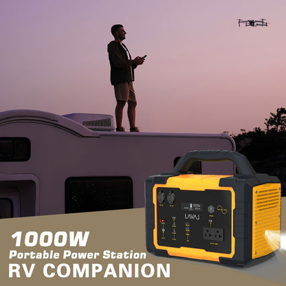Centrale elettrica portatile con pannello solare, generatore solare da 293 Wh-1075 Wh con uscita USB-C PD da 60 W, uscita CA a onda sinusoidale pura da 110 V, torcia elettrica, batteria LiFePO4