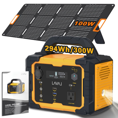 Centrale elettrica portatile con pannello solare, generatore solare da 293 Wh-1075 Wh con uscita USB-C PD da 60 W, uscita CA a onda sinusoidale pura da 110 V, torcia elettrica, batteria LiFePO4